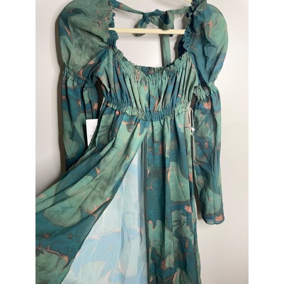 Free People Stone Cold Fox Jasmine Long Maxi Top Tunic Dress Green Size 0 XS NWT - Picture 5 of 7